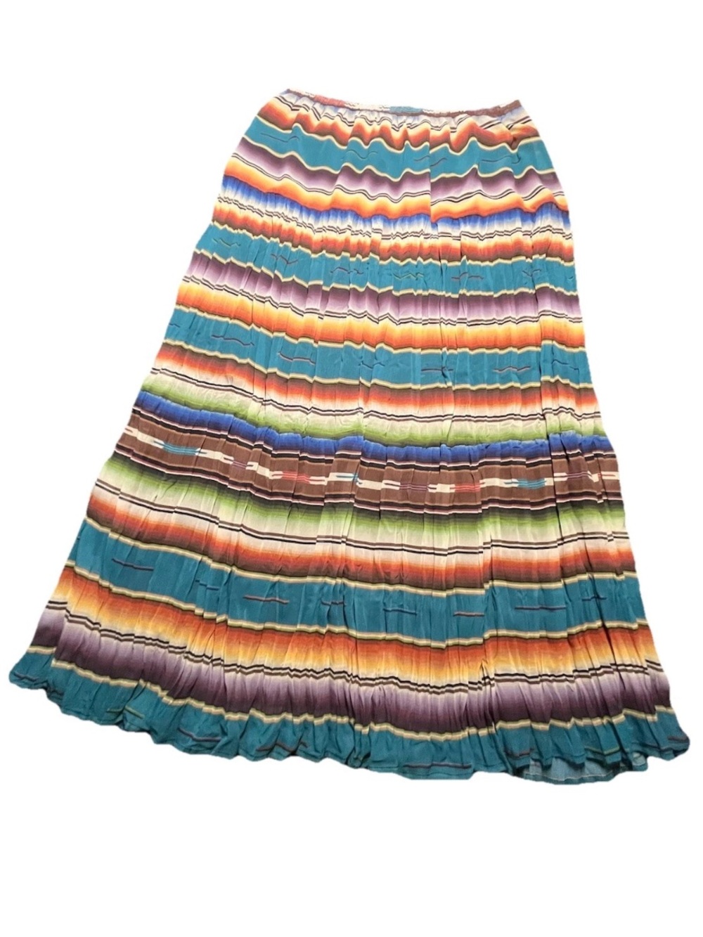 Double D Ranch  Striped Pleated Skirt, L